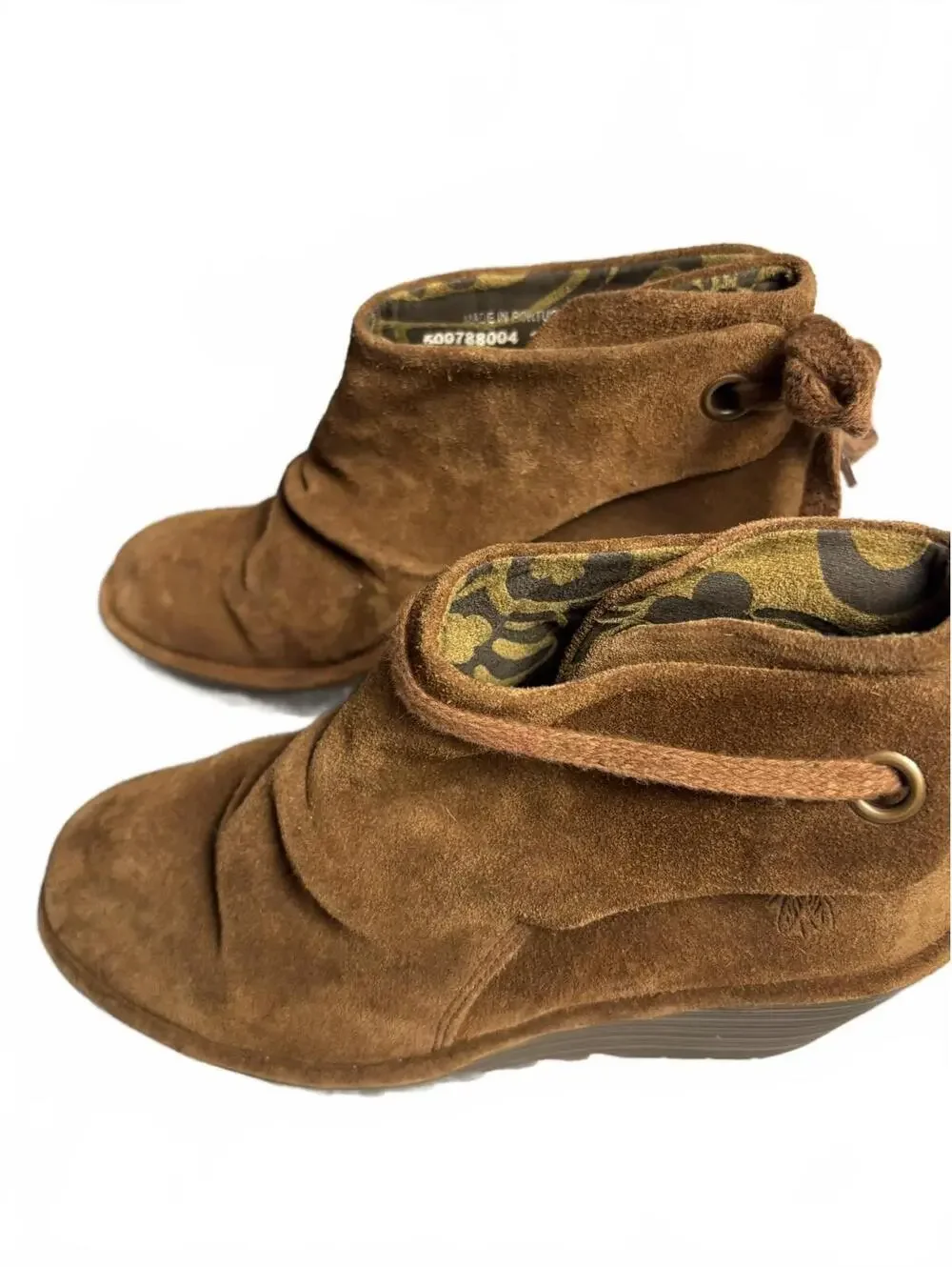 Fly London Women's Brown Suede Wedge Ankle Boots